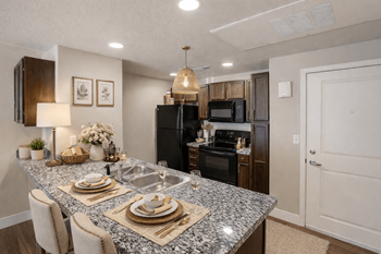 Eat-in kitchen table with sink